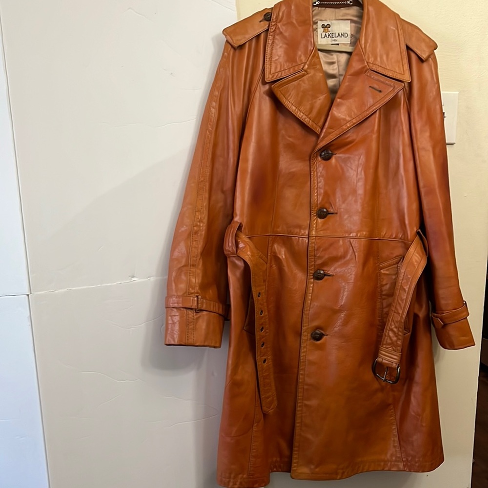 Vintage leather trench coat